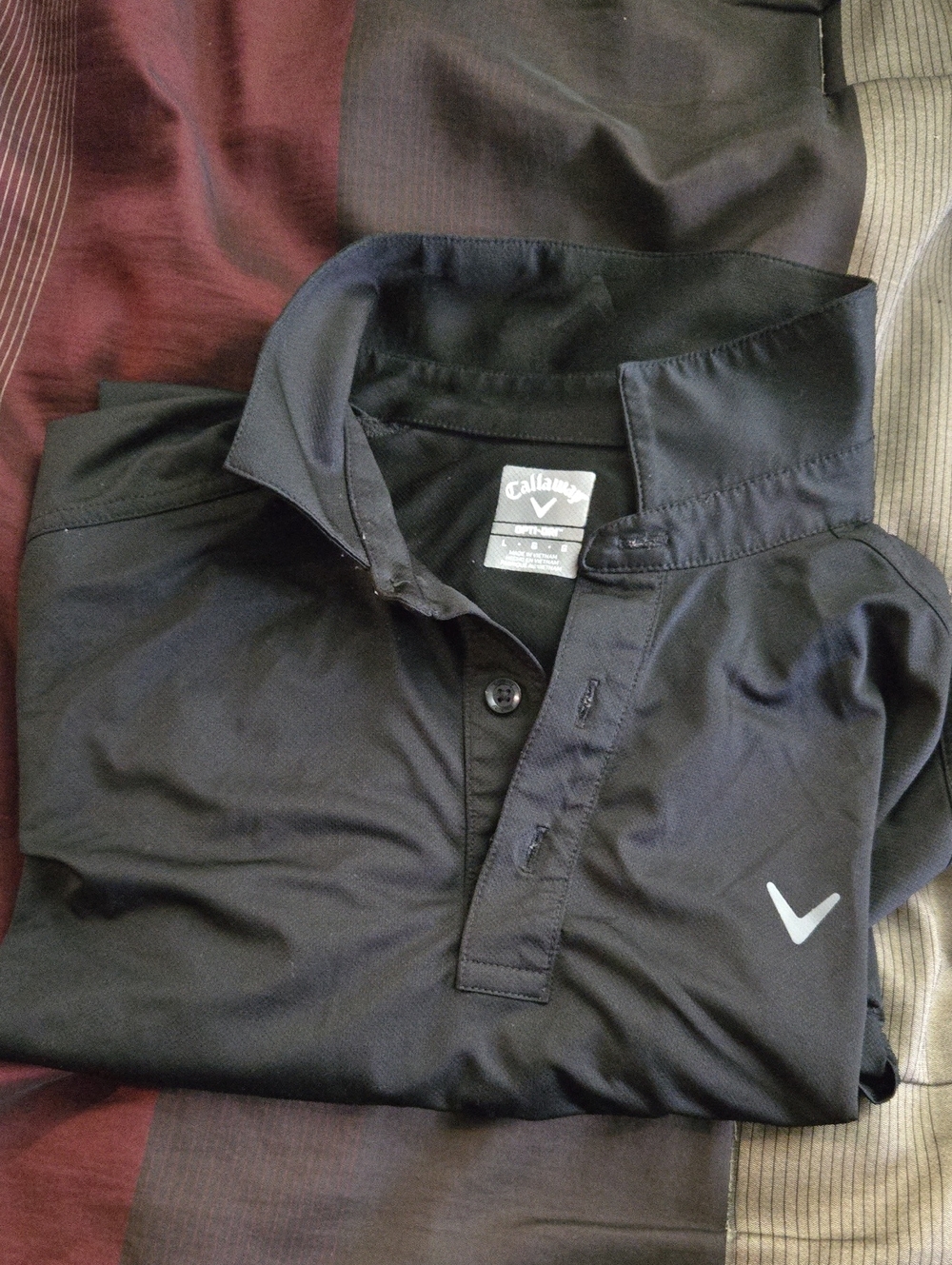 Callaway Black Men's Short-Sleeve Polo with Contrast Logo